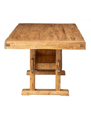 Banco de trabaj estilo Country  de madera maciza de tilo, acabado con efecto  natural L200XPR100XH80 cm. Made in Italy  Banco de trabaj estilo Country  de madera maciza de tilo, acabado con efecto  natural L200XPR100XH80 cm. Made in Italy