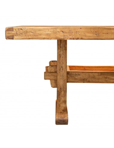 Banco de trabajo estilo Country  de madera maciza de tilo , acabado con efecto  natural L250XPR100XH80 cm. Made in Italy  Banco de trabajo estilo Country  de madera maciza de tilo , acabado con efecto  natural L250XPR100XH80 cm. Made in Italy