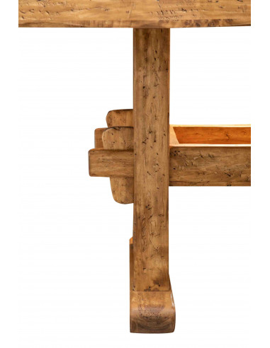 Banco da lavoro country in legno massello di tiglio finitura naturale L250XPR100XH80 cm. Made in Italy Banco da lavoro country in legno massello di tiglio finitura naturale L250XPR100XH80 cm. Made in Italy