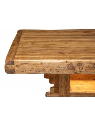 W300XDP100XH80 cm sized solid limewood natural finish Country-style workbench  Made in Italy W300XDP100XH80 cm sized solid limewood natural finish Country-style workbench  Made in Italy