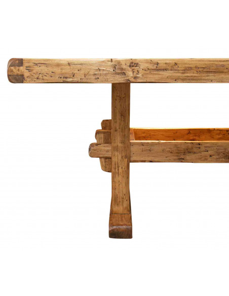 W300XDP100XH80 cm sized solid limewood natural finish Country-style workbench  Made in Italy