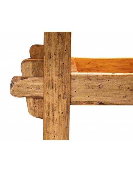 W300XDP100XH80 cm sized solid limewood natural finish Country-style workbench  Made in Italy
