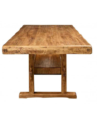 W300XDP100XH80 cm sized solid limewood natural finish Country-style workbench  Made in Italy W300XDP100XH80 cm sized solid limewood natural finish Country-style workbench  Made in Italy