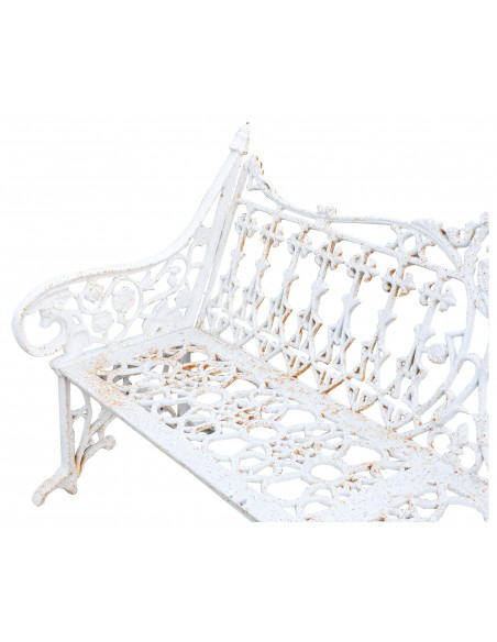 Panchina Liberty in ghisa finitura bianca anticata 180x70x105 cm