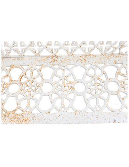 Panchina Liberty in ghisa finitura bianca anticata 180x70x105 cm