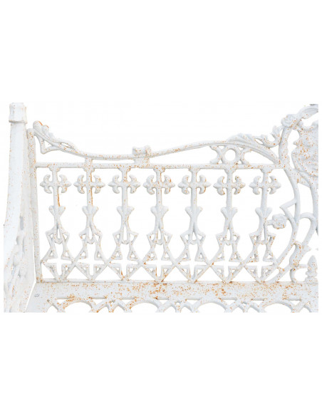 Panchina Liberty in ghisa finitura bianca anticata 180x70x105 cm