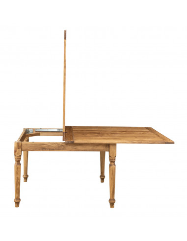 Country-style solid lime wood natural finish  W120xDP120xH80 cm sized extensible table. Made in Italy Country-style solid lime wood natural finish  W120xDP120xH80 cm sized extensible table. Made in Italy