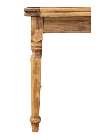 Country-style solid lime wood natural finish  W120xDP120xH80 cm sized extensible table. Made in Italy Country-style solid lime wood natural finish  W120xDP120xH80 cm sized extensible table. Made in Italy