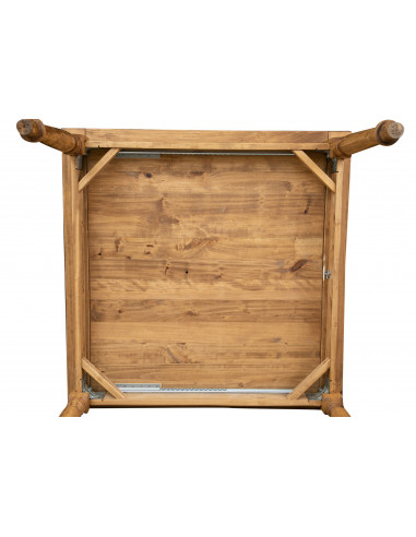 Mesa dobrável extensível country em madeira maciça de tília, acabamento natural 120x120x80 cm. Feito na Itália Mesa dobrável extensível country em madeira maciça de tília, acabamento natural 120x120x80 cm. Feito na Itália