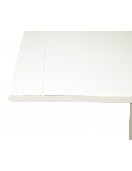 Tavolo allungabile Country in legno massello di tiglio finitura bianca anticata 90x90x80 cm. Made in Italy