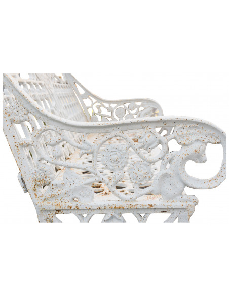 Panchina Liberty in ghisa finitura bianca anticata 180x70x105 cm