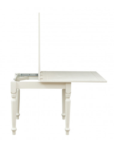 Tavolo allungabile Country in legno massello di tiglio finitura bianca anticata 90x90x80 cm. Made in Italy Tavolo allungabile Country in legno massello di tiglio finitura bianca anticata 90x90x80 cm. Made in Italy