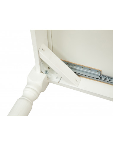 Tavolo allungabile Country in legno massello di tiglio finitura bianca anticata 90x90x80 cm. Made in Italy Tavolo allungabile Country in legno massello di tiglio finitura bianca anticata 90x90x80 cm. Made in Italy