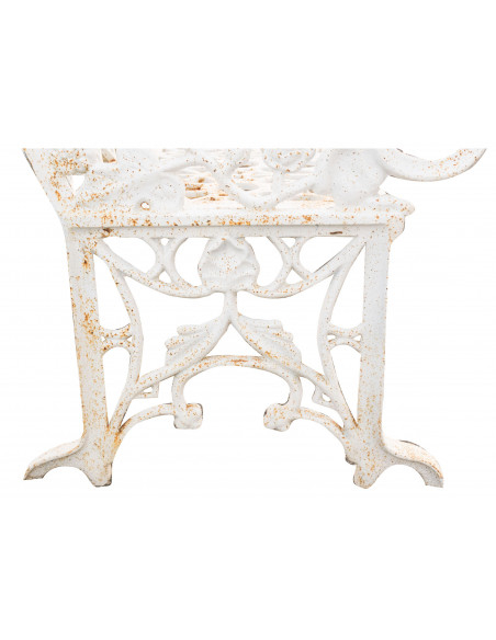 Panchina Liberty in ghisa finitura bianca anticata 180x70x105 cm