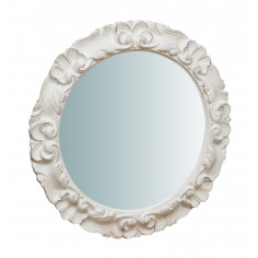 Specchiera da parete in legno finitura bianco anticato made in italy L42XPR3,5XH90 cm