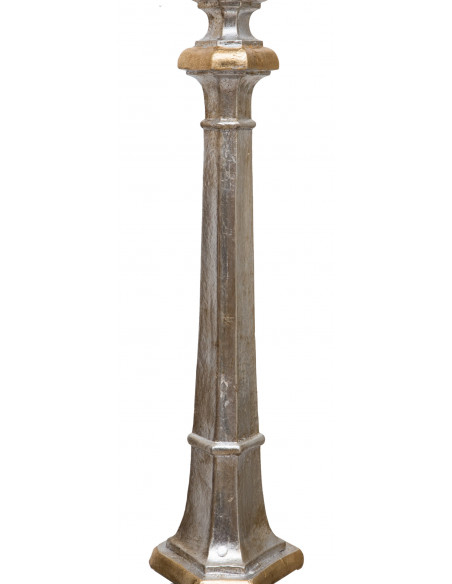 Candeliere in legno finitura foglia oro L19xPR19xH38 cm