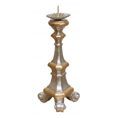 W40XDP103XH40 cm sized Made in Italy wood made gold and silver leaf finish chandelier