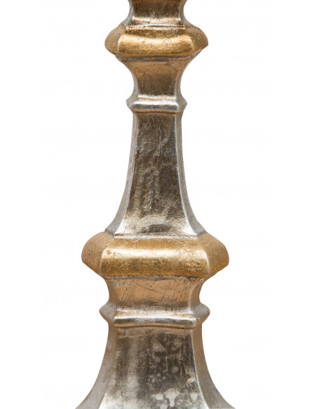 Candeliere in legno finitura foglia argento e oro L40XPR103XH40 cm