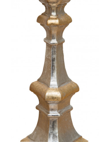 Chandelier en bois feuille d'or et d'argent Made in Italy L40XPR103XH40 cm Chandelier en bois feuille d'or et d'argent Made in Italy L40XPR103XH40 cm