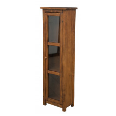 Vetrinetta Country in legno massello di tiglio finitura naturale L40xPR25xH130 cm. Made in Italy