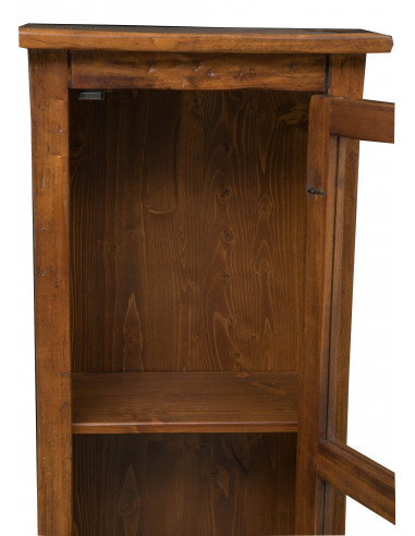 Vetrinetta Country in legno massello di tiglio finitura naturale L40xPR25xH130 cm. Made in Italy Vetrinetta Country in legno massello di tiglio finitura naturale L40xPR25xH130 cm. Made in Italy