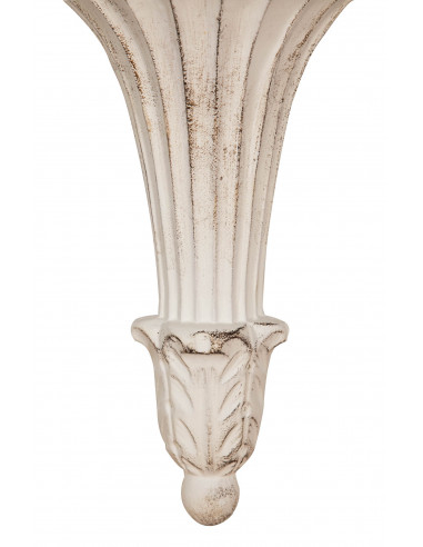 Prateleira de parede de madeira com acabamento branco antigo W29xDP14xH34 cm Prateleira de parede de madeira com acabamento branco antigo W29xDP14xH34 cm