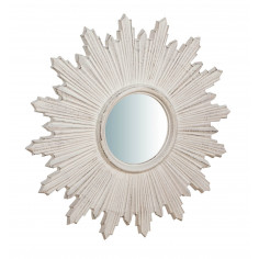 W44XDP1,5XH44 cm sized Made in Italy wood made antiqued white finish wall mirror