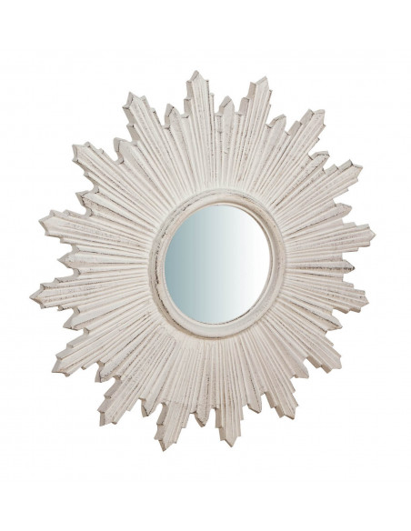 Specchiera da parete in legno finitura bianco anticato made in italy L44XPR1,5XH44 cm