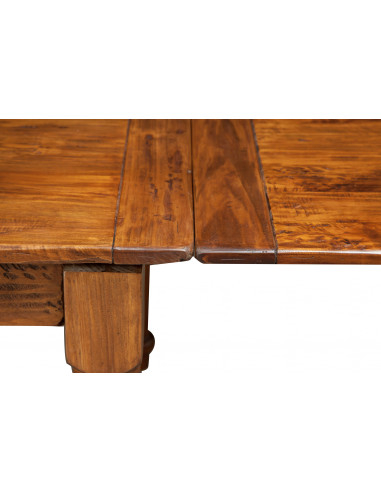 Table à rallonge  en bois massif de tilleul, finition noyer L250xPR100xH80 cm Table à rallonge  en bois massif de tilleul, finition noyer L250xPR100xH80 cm