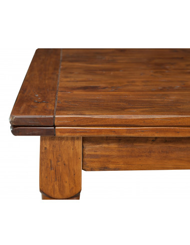 Tavolo Country allungabile in legno massello di tiglio finitura naturale 250x100x80 cm. Made in Italy Tavolo Country allungabile in legno massello di tiglio finitura naturale 250x100x80 cm. Made in Italy