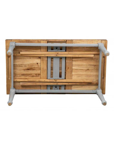 Tavolo allungabile in legno massello di tiglio struttura grigio anticato piano finitura naturale L160xPR90xH80 cm. Made in Italy Tavolo allungabile in legno massello di tiglio struttura grigio anticato piano finitura naturale L160xPR90xH80 cm. Made in Italy