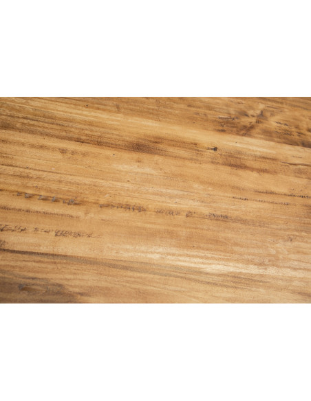 Tavolo allungabile in legno grigio anticato e naturale Made in Italy.  Particolar del piano
