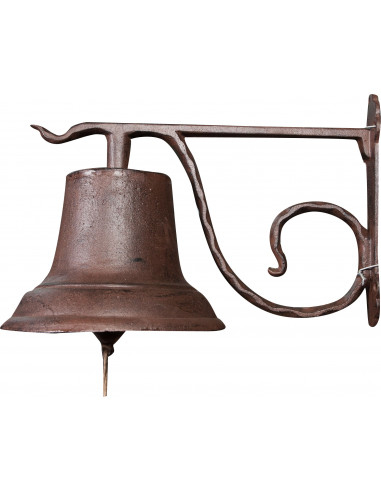 Campana a muro in ghisa L49xPR30xH33 cm finitura ruggine anticata Campana a muro in ghisa L49xPR30xH33 cm finitura ruggine anticata