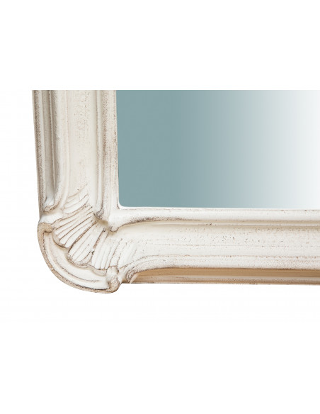 SPECCHIERA DA PARETE VERTICALE/ORIZZONTALE IN LEGNO FINITURA BIANCO ANTICATO MADE IN ITALY  L64XPR5XH89 CM 