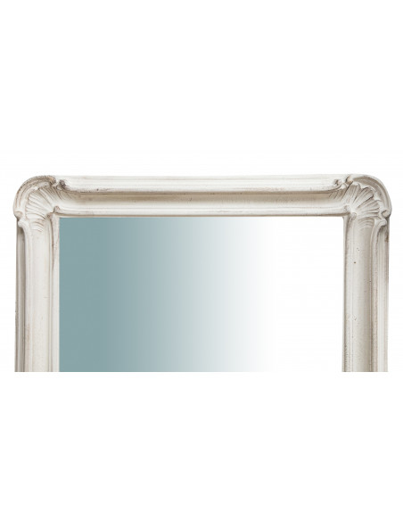 Espelho de parede vertical/horizontal em acabamento anti -branco de madeira feito na Itália L64XPR5XH89 CM 