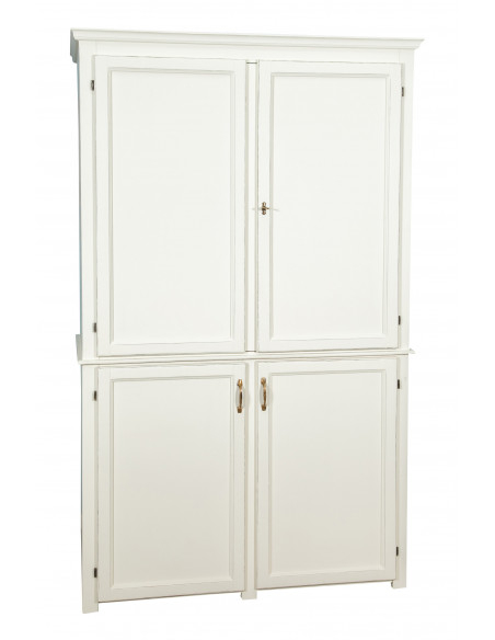 CUISINA CREDIT EM LEGNO MASSELLO DI TIGLIO FINITURA BIANCA ANTICAL L130XPR60XH115 CM. MADE EM ITÁLIA