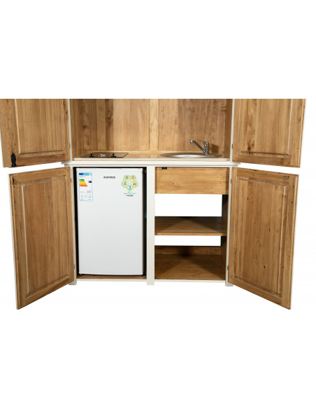 CUISINA CREDIT EM LEGNO MASSELLO DI TIGLIO FINITURA BIANCA ANTICAL L130XPR60XH115 CM. MADE EM ITÁLIA