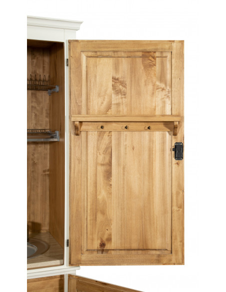 CUISINA CREDIT EM LEGNO MASSELLO DI TIGLIO FINITURA BIANCA ANTICAL L130XPR60XH115 CM. MADE EM ITÁLIA