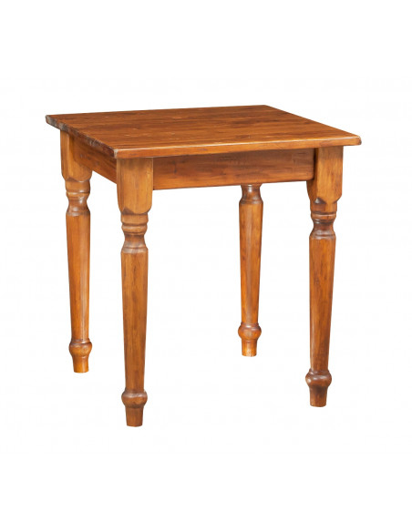 Tavolo Country  in legno massello di tiglio finitura noce 70x70x78 cm. Made in Italy