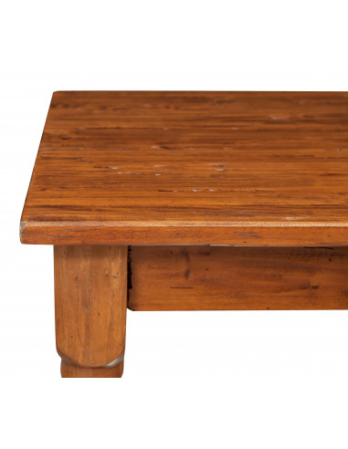 Mesa country em madeira maciça de tília, acabamento em nogueira, 70x70x78 cm. Feito na Itália Mesa country em madeira maciça de tília, acabamento em nogueira, 70x70x78 cm. Feito na Itália