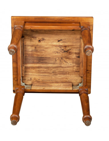 Tavolo Country  in legno massello di tiglio finitura noce 70x70x78 cm. Made in Italy Tavolo Country  in legno massello di tiglio finitura noce 70x70x78 cm. Made in Italy