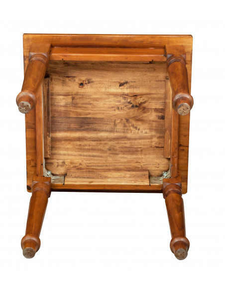 Tavolo Country  in legno massello di tiglio finitura noce 70x70x78 cm. Made in Italy