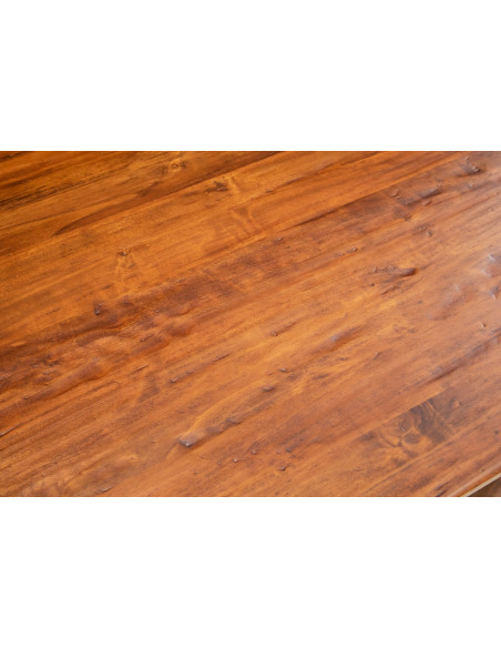 Tavolo fisso Country in legno massello di tiglio finitura noce 80x80x78 cm. Made in Italy