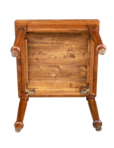 Mesa fixa country em madeira maciça de tília, acabamento em nogueira, 80x80x78 cm. Feito na Itália Mesa fixa country em madeira maciça de tília, acabamento em nogueira, 80x80x78 cm. Feito na Itália