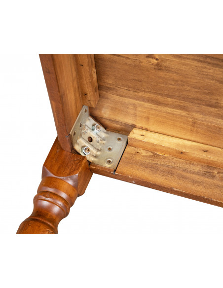 Table non extensible Style rustique en bois massif finition tilleul et noyer L80xPR80xH78 cm