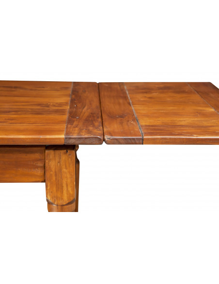 Country-style solid lime wood walnut finish W120XDP80XH80cm sized extensible table. Made in Italy