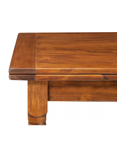 Tavolo Country allungabile in legno massello di tiglio finitura noce 120x80x80 cm. Made in Italy Tavolo Country allungabile in legno massello di tiglio finitura noce 120x80x80 cm. Made in Italy