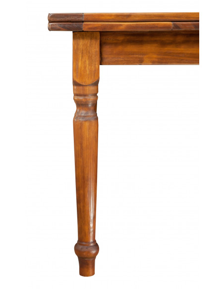 País mesa extensível em madeira maciça telha acabamento noz 120x80x80 cm. Feito em Itália