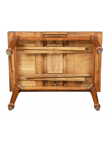Tavolo Country allungabile in legno massello di tiglio finitura noce 120x80x80 cm. Made in Italy Tavolo Country allungabile in legno massello di tiglio finitura noce 120x80x80 cm. Made in Italy