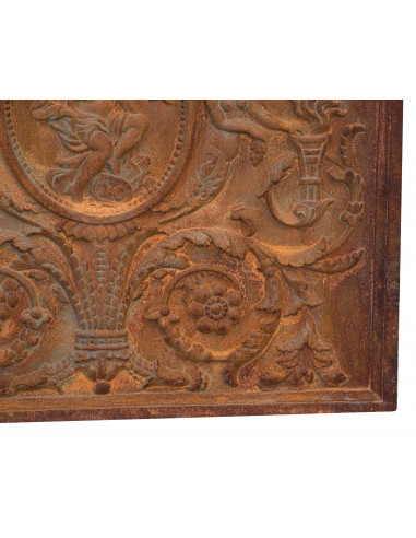 PIASTRA DA CAMINO IN FUSIONE DI GHISA L82XPR3XH65 CM RUGGINE AL NATURALE PIASTRA DA CAMINO IN FUSIONE DI GHISA L82XPR3XH65 CM RUGGINE AL NATURALE